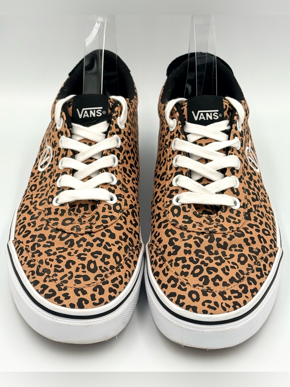 Vans Leopard Print Canvas Low-Top Streetwear Skate Sneakers Size 10